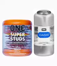 One Super studs condom & One oasis lubrication gel combo pack