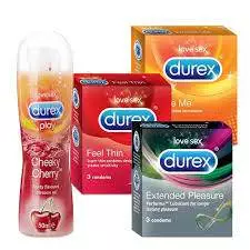 Durex Play Cheeky Cheeky Lubricant gel 50 ml & Durex feel thin condom 3 pack Combo Pack
